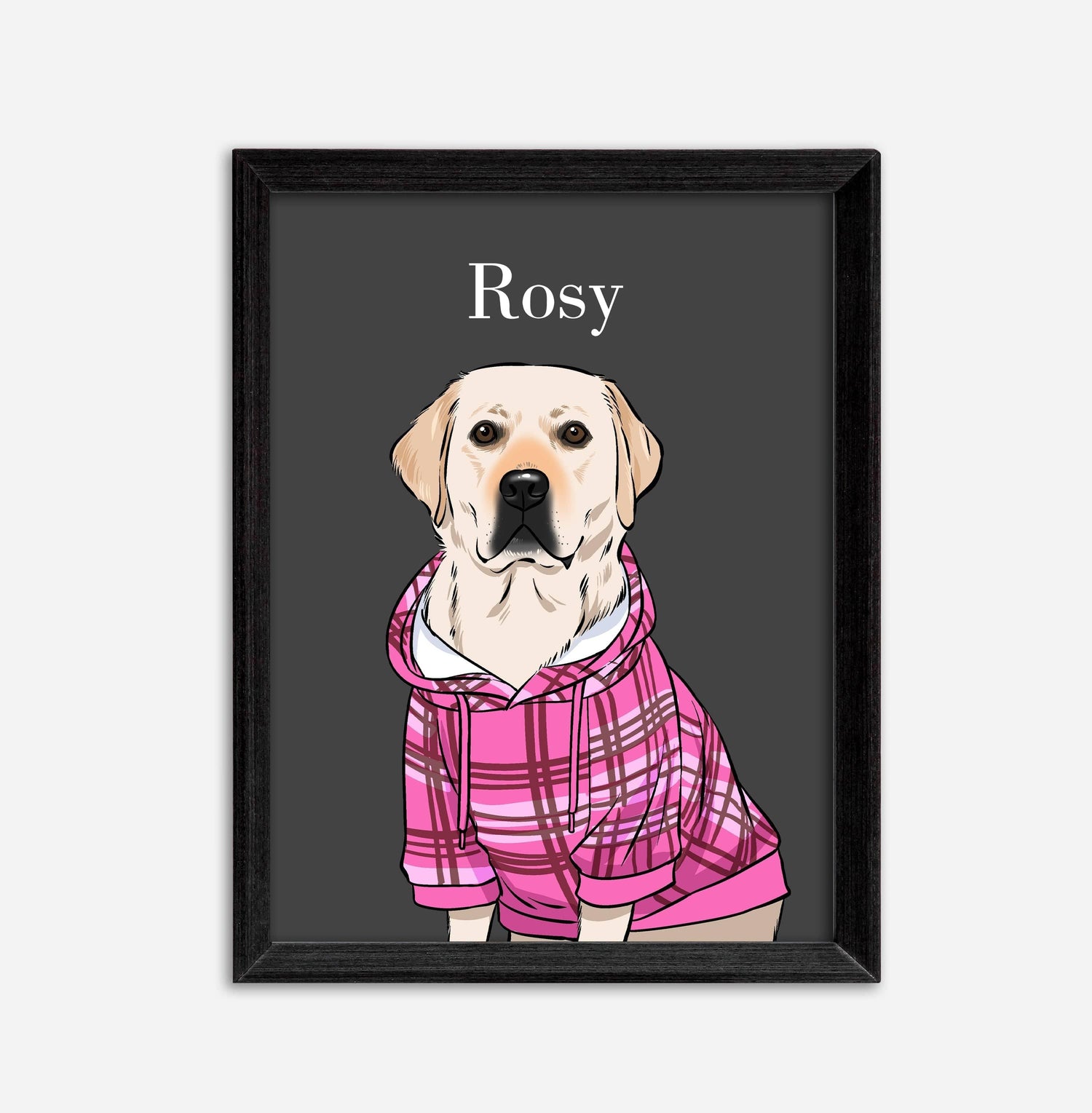 luseons 6&quot;x8&quot; / Black / Black Custom Cartoon-style Pet Portraits